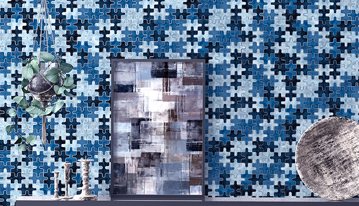 Nuestro mosaico rompecabezas encanta cada habitación y la convierte en algo muy especial en 2 colores